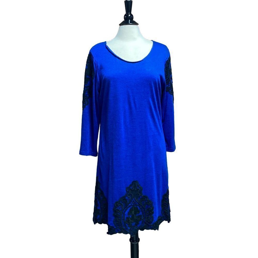 Young Threads Royal Blue 3/4 Sleeve Dress Size XL NWT
